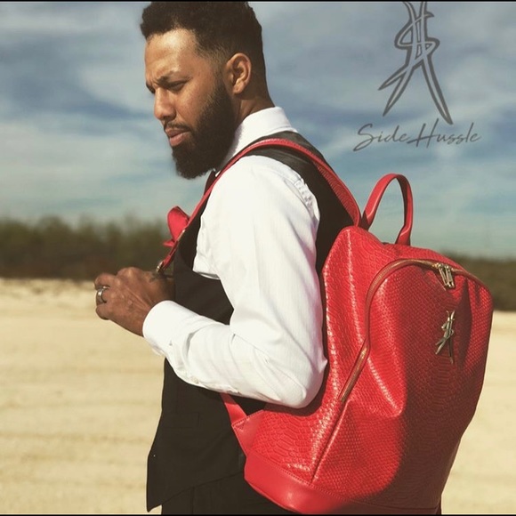 Red Waterproof Python Backpack - Picture 2 of 3